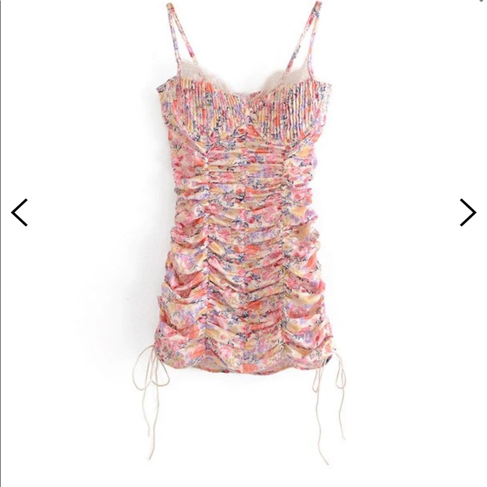 Floral lace corset dress